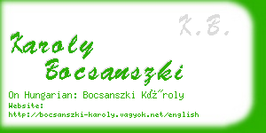 karoly bocsanszki business card